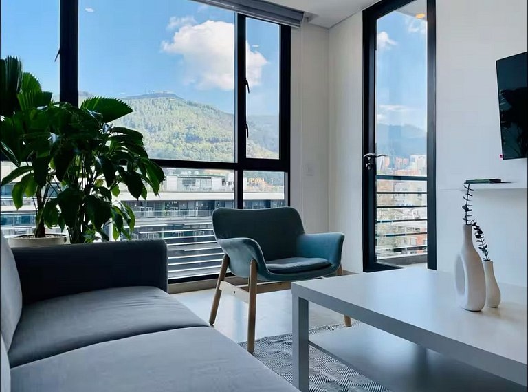 Apartamento comodo con vista a la montaña