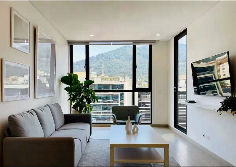 Apartamento comodo con vista a la montaña