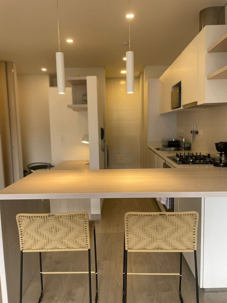 Apartamento comodo con vista a la montaña